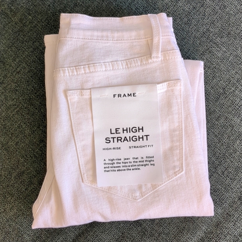 NWT Frame white jeans (straight, high-rise)